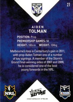 2011 NRL Strike #027 Aiden Tolman Back